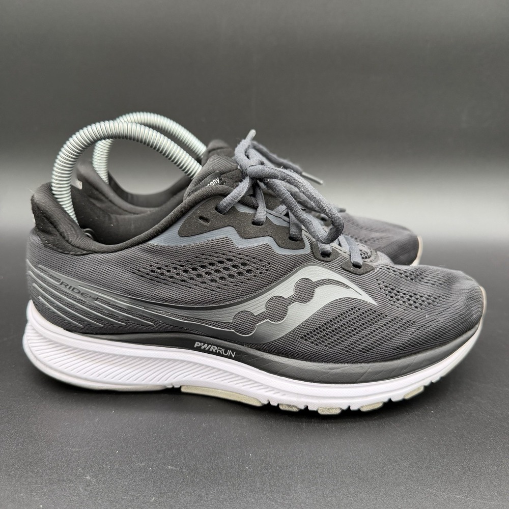 Saucony Ride 14 Mens Running Shoes Black White S20650-45 Size 7